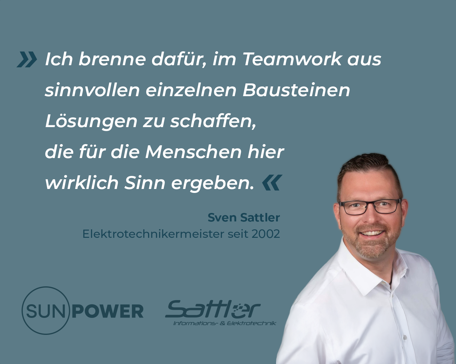 Porträt und Zitat von Sven Sattler